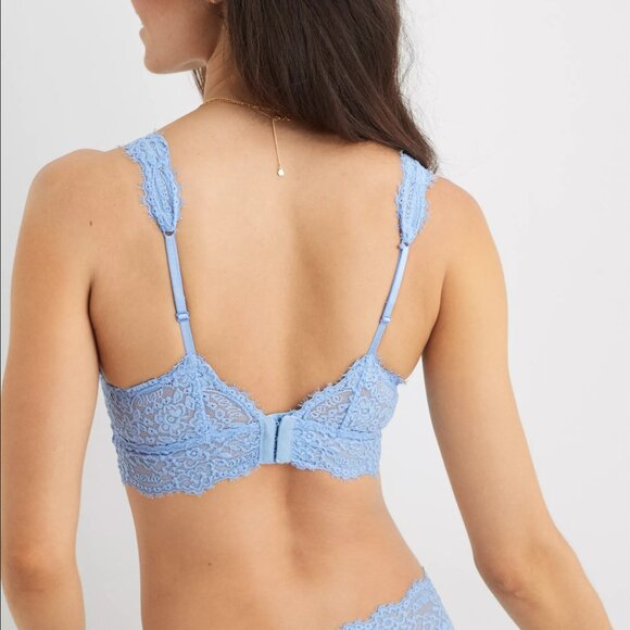 Aerie Eyelash Lace Padded Plunge Bralette– Size XL - Picture 4 of 8